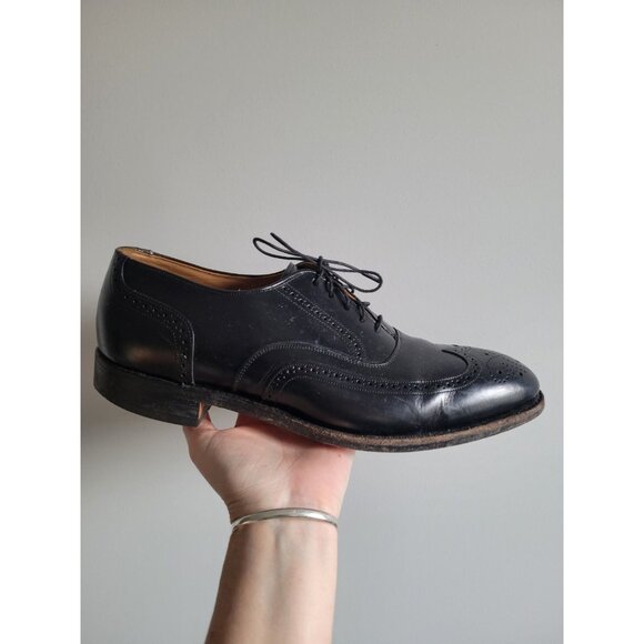 Johnson & Murphy Optima Leather Black Lace Up Dress Mens 11 D Dress Shoes - Picture 1 of 8